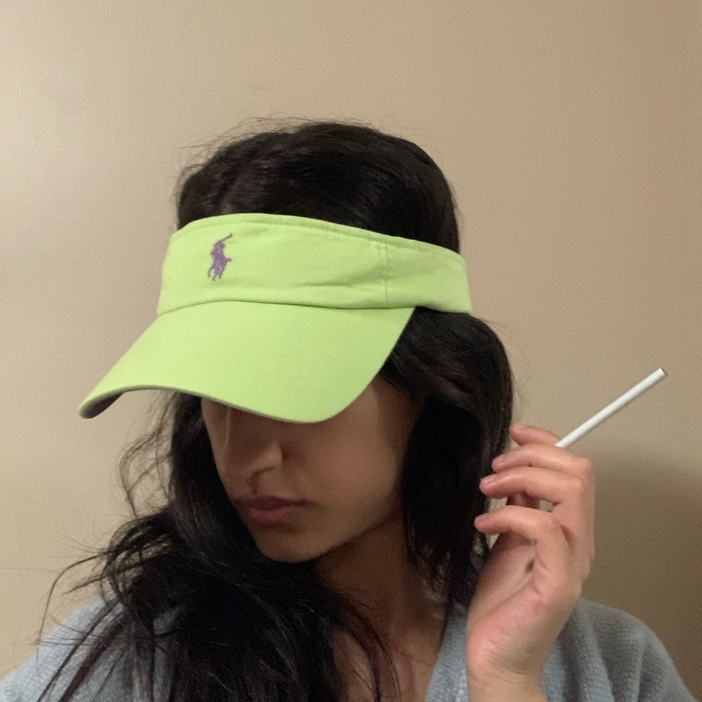 Rare Ralph Lauren green and purple visor hat